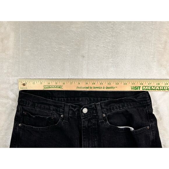 Levi's 505 Mens Black Dark Wash 5 Pocket Denim Straight Leg Jeans Size 34X34 - Picture 4 of 7